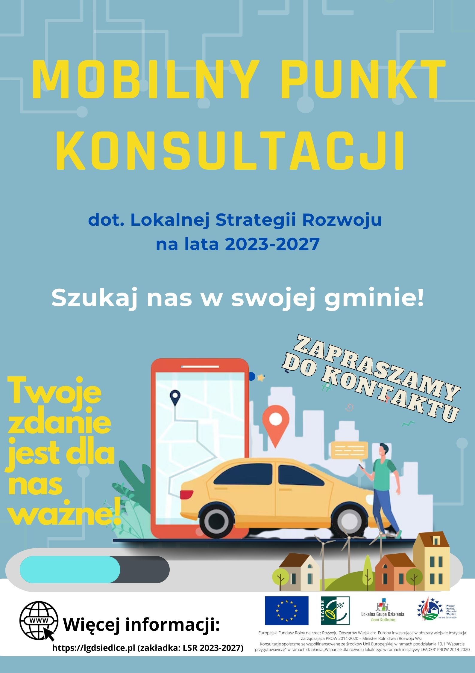 Mobilny Punkt Konsultacji LGD ZS - plakat informacyjny 