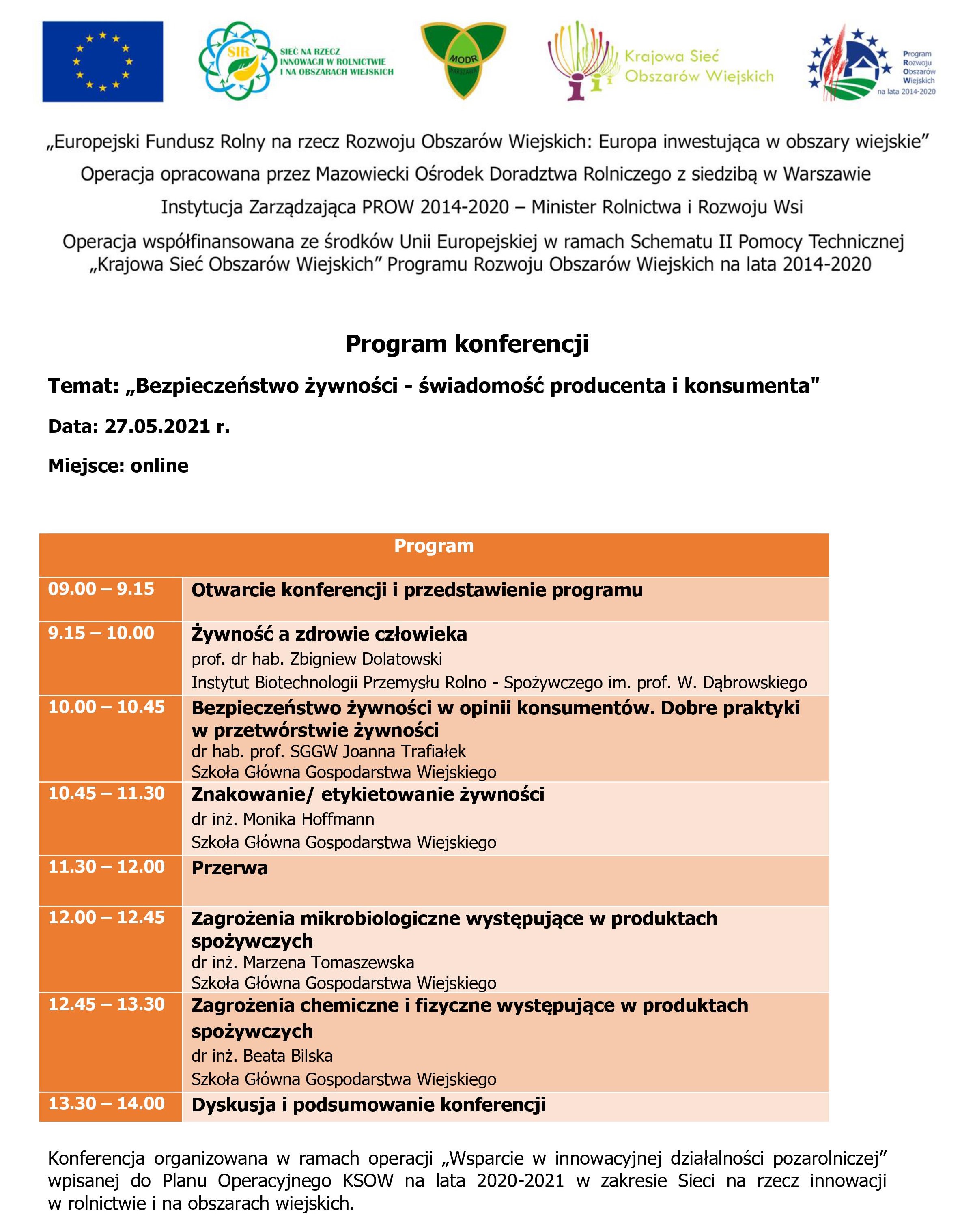Program konferencji MODR 2021 V